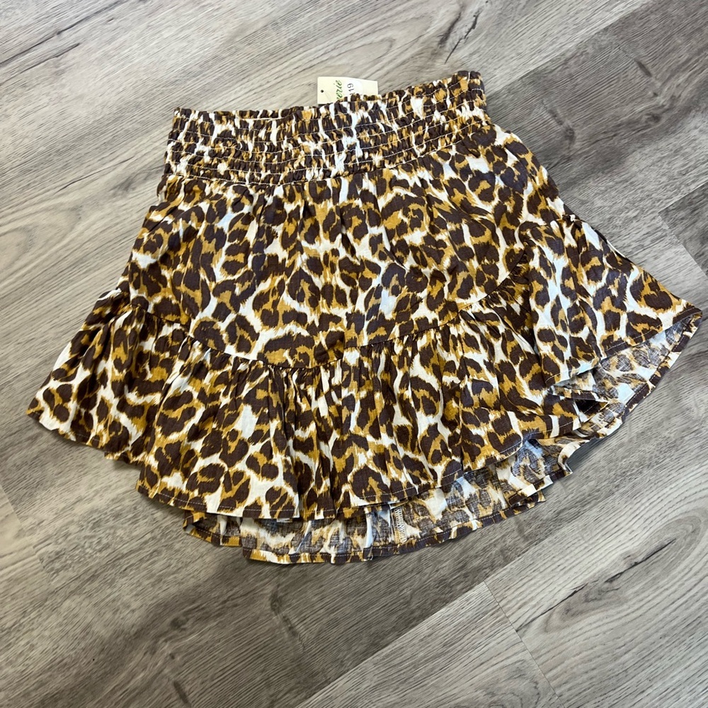 Aerie Cheetah Leopard Ruffle mini skirt Size XS